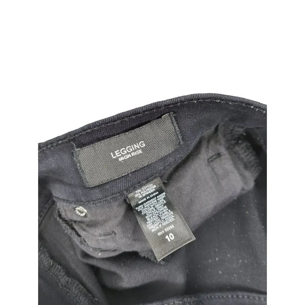 Express Leggings Jeans‎ Women Sz 10 Denim Distressed Black Boho Casual Workwear